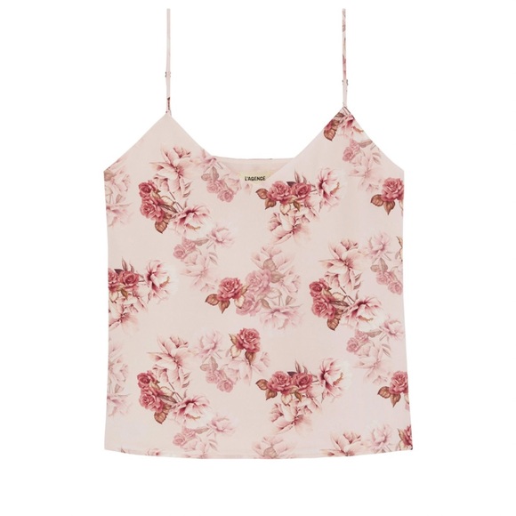 L’AGENCE Summer Floral Print Silk Tank Top - Picture 4 of 4